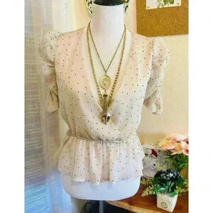 Woven Polka Dot Top